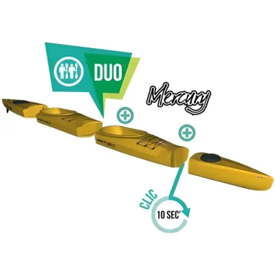 Kayak rigide modulable Mercury GTX duo – Point 65°N – Blanc – 2 places